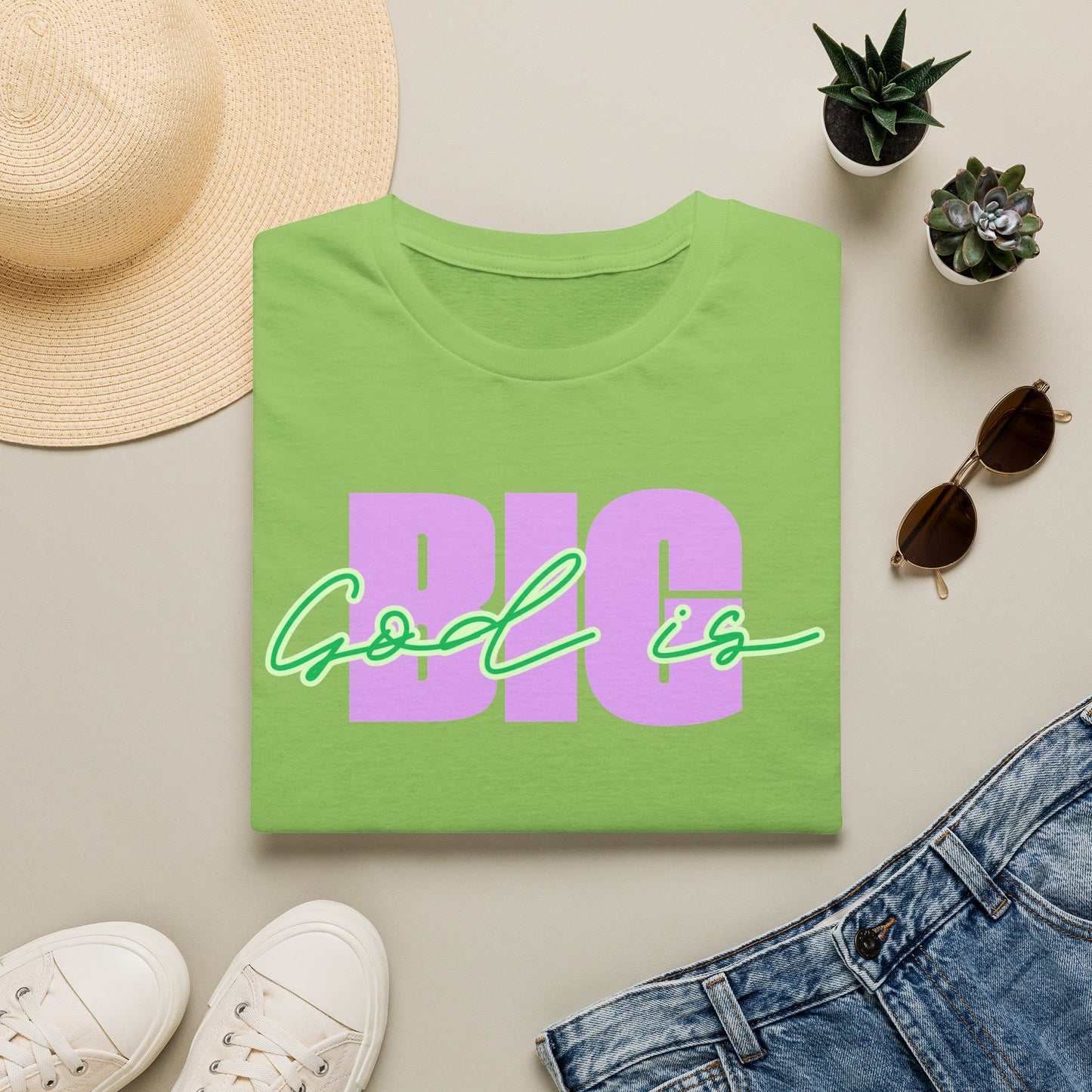 God is BIG (Lavender&Green)Tee - Unisex T- Shirt