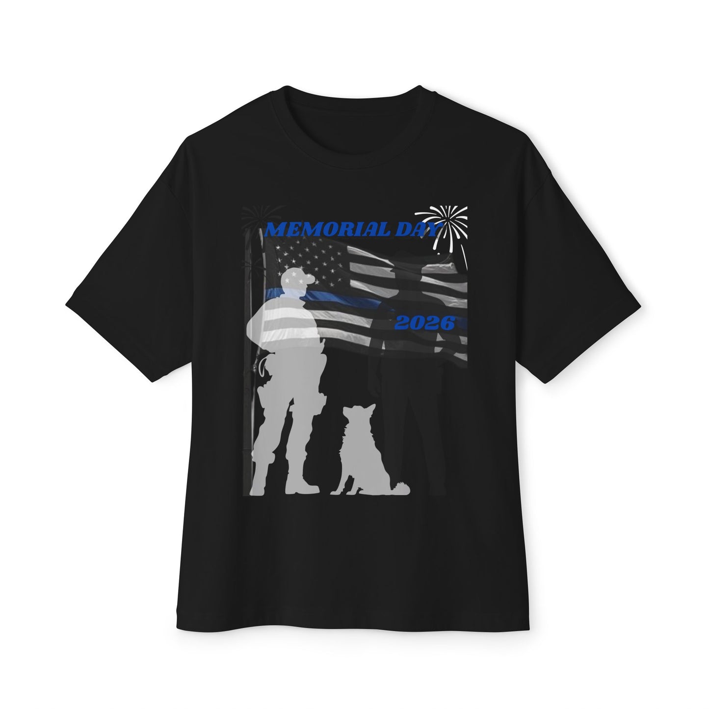 Memorial Day Police 26 Tee – Oversized Box Graphic T-Shirt