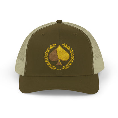 Unisex Gold Ace Snapback Trucker Cap - Embroidered