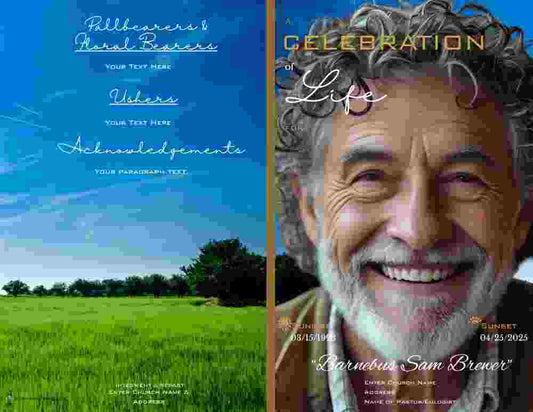 Blue Green Grass Full face Obituary