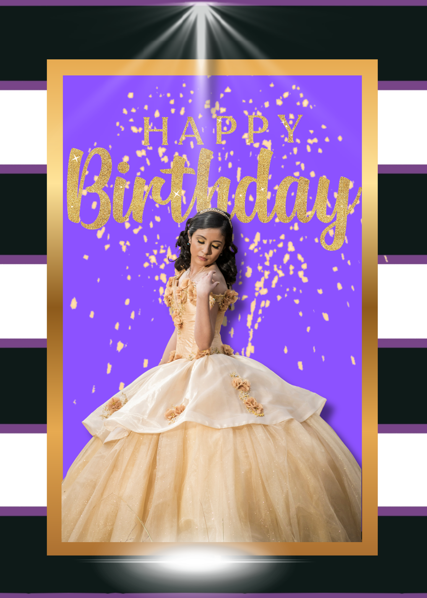 Gold & Lavender Make a Wish Happy Birthday Card-Candor
