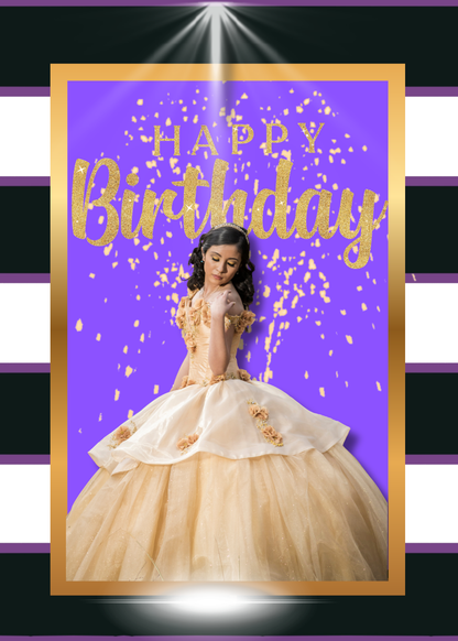 Gold & Lavender Make a Wish Happy Birthday Card-Candor