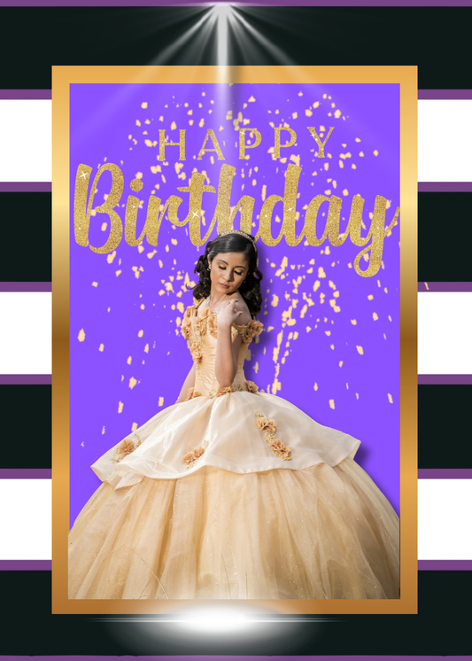 Gold & Lavender Make a Wish Happy Birthday Card-Candor