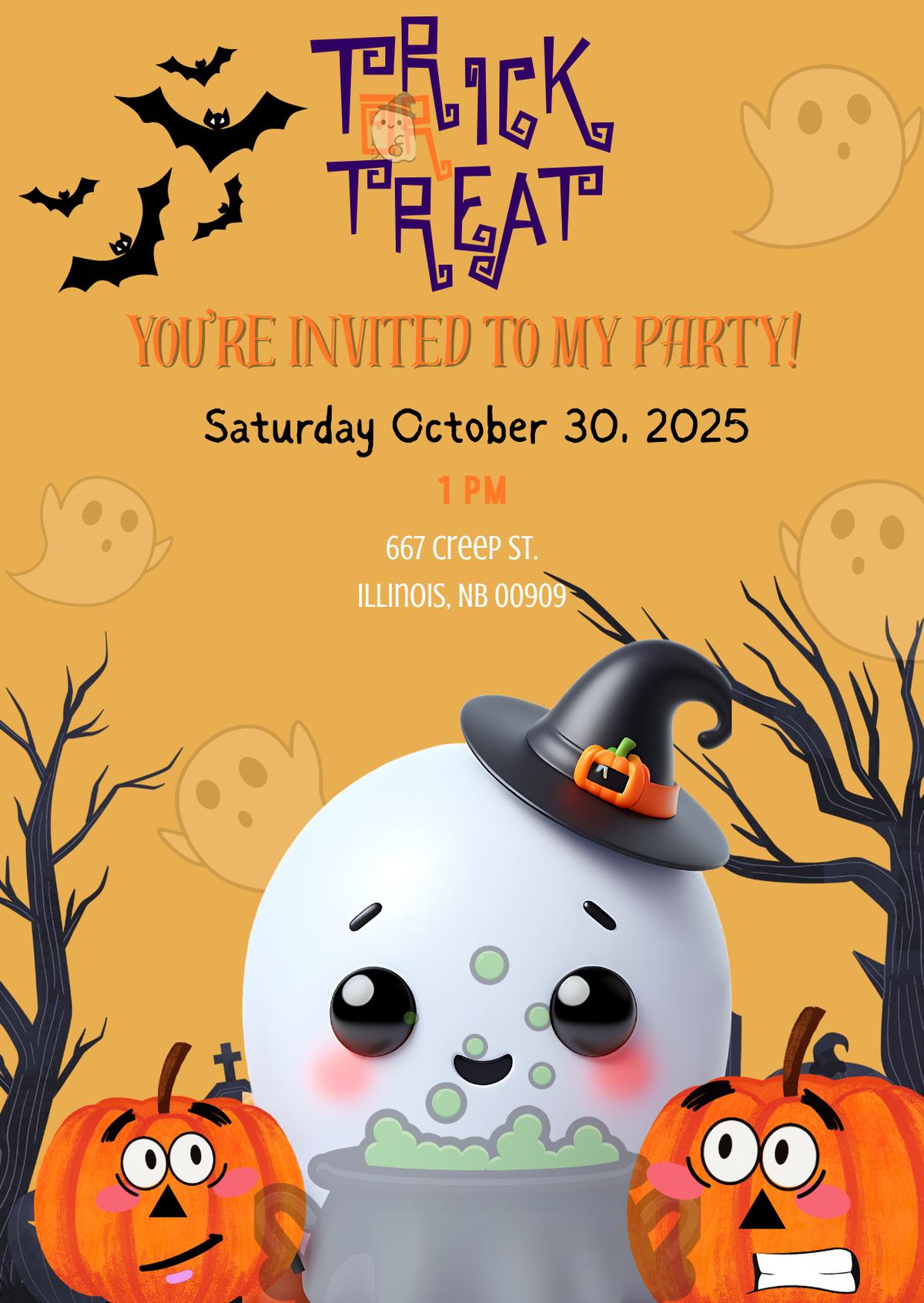 Virtual Gold and Ghosts Halloween Invitation 2026 Updated