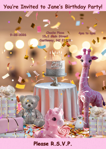 Virtual Youre Invited to a girls Birthday