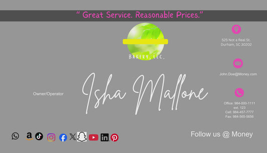 3.5x2 Gray and Pink Business Card w/ logo template