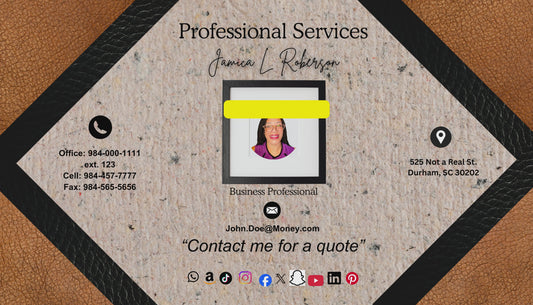 Black & Brown Leather Pro Business Card w/photo
