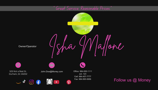 3.5x2 Black and Pink Business Card w/ logo template