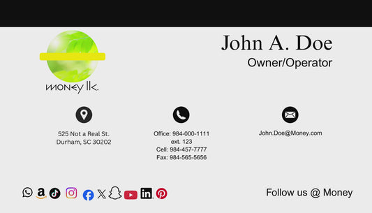 3.5x2" Black and White Business Card w/logo