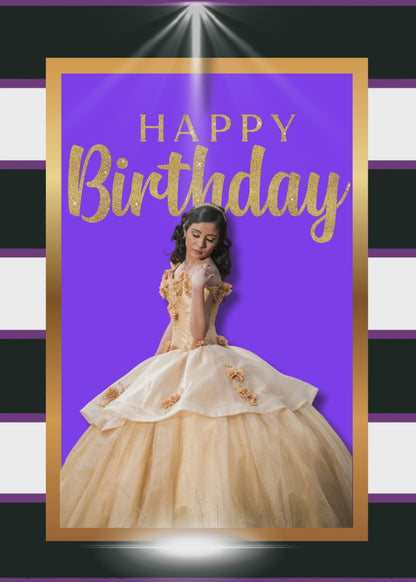 Gold & Lavender Make a Wish Happy Birthday Card-Candor