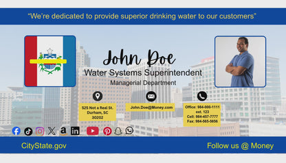 3.5x2 Municipal Business Card template w/ logo and photo