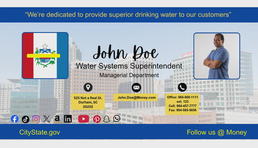 3.5x2 Municipal Business Card template w/ logo and photo