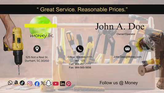 3.5x2" Tool Business Card w/logo