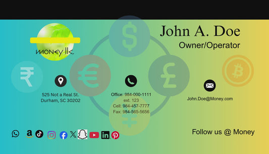 3.5x2" Money Business Card w/ logo