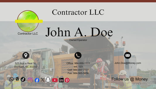 3.5x2" Contractor Business Card w/logo